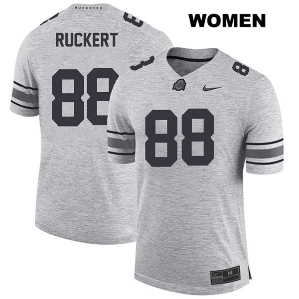 Ohio State Buckeyes Women's Jeremy Ruckert #88 Gray Authentic Nike College NCAA Stitched Football Jersey IJ19H82MF